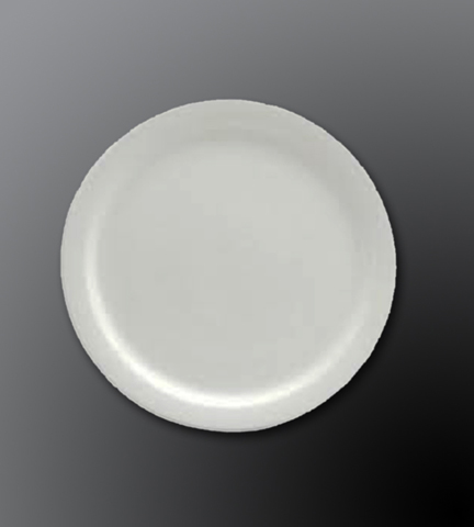 Narrow Rim Porcelain Dinnerware Alpine White Plate 7.25" Dia.